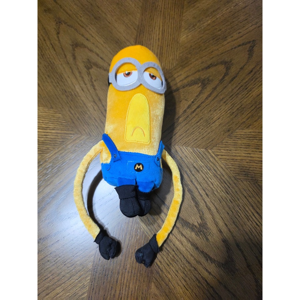 Illumination Despicable Me 4 Minion Plush Sad Face Blue Overalls 10 Inch Toy